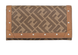 Fendi Zucca Continental Flap Wallet, Canvas, Brown, A8V32098210, B/DB, 3*